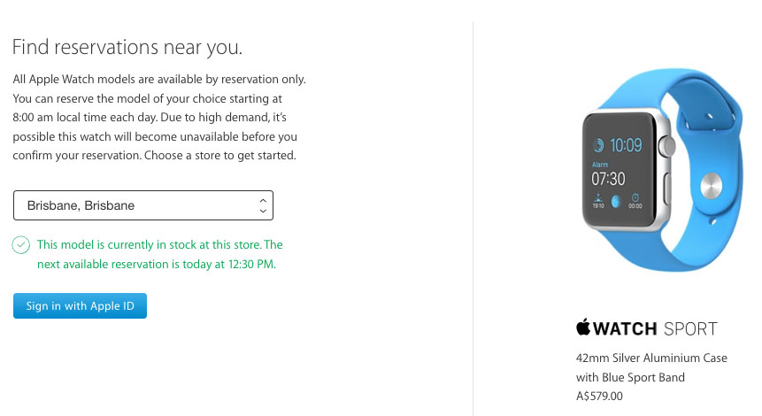 Apple Watch - Find reservation