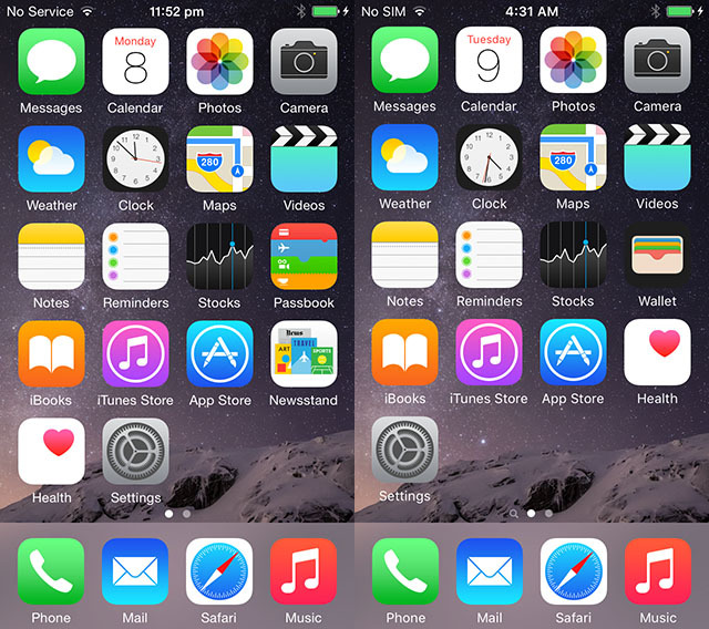 iOS 8 vs iOS 9 font