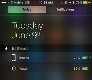 iOS 9 - Battery widget