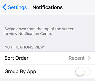 iOS 9 - Group Notifications by app