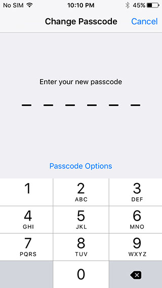 iOS 9 - 6-digit Passcode