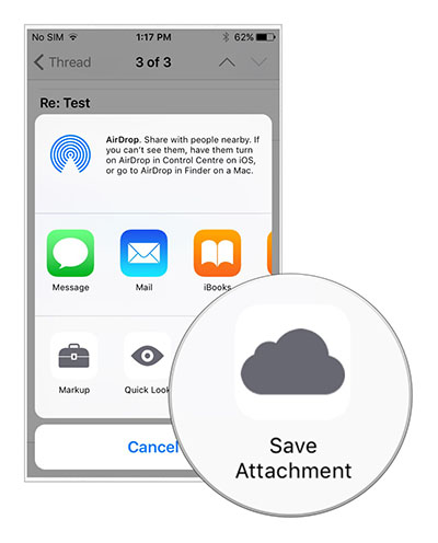 iOS 9 - Save attachments