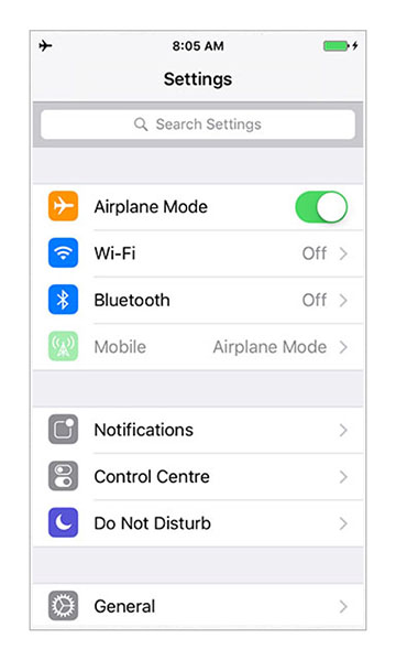 iOS 9 - Settings - Search