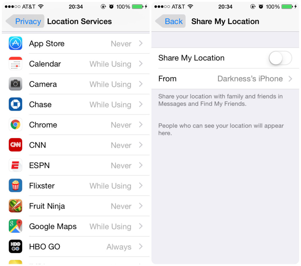Location Services - iPhone