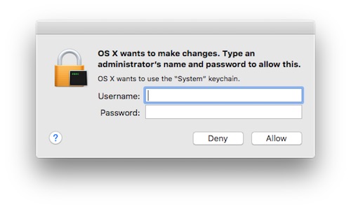 Admin Password - Mac