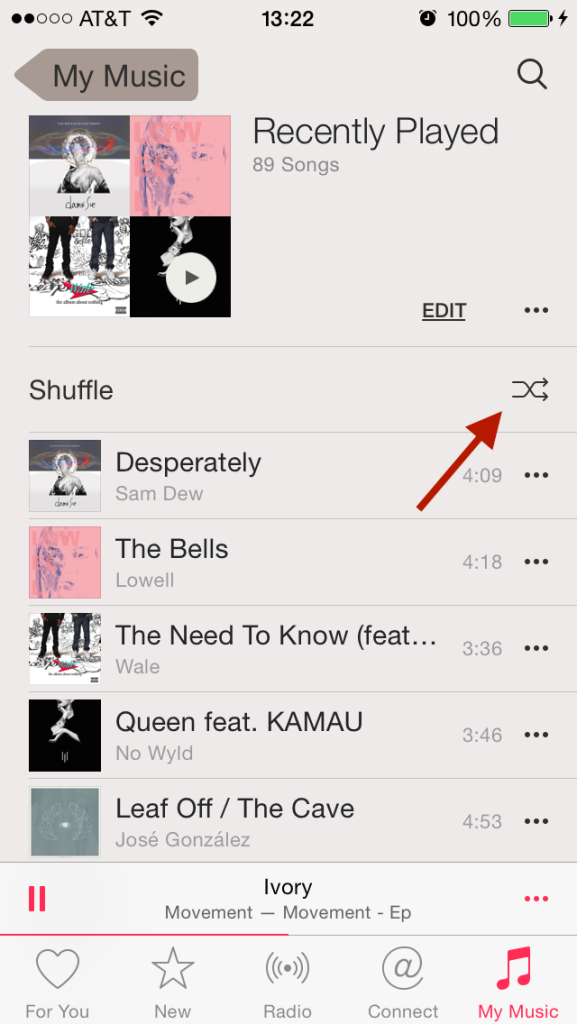 Playlist - Shuffle - iOS 8.4