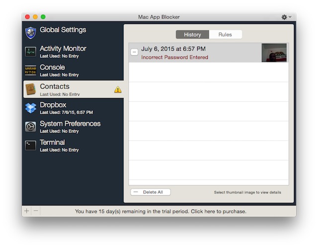 Mac App Blocker - Capture