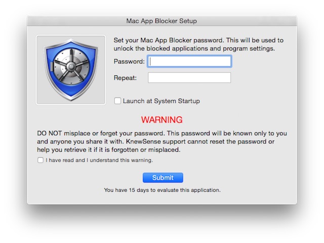 Mac App Blocker - Password