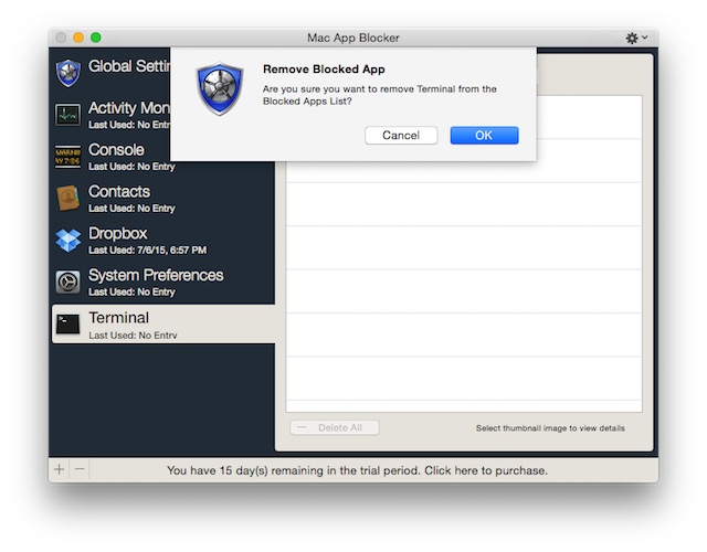 Mac App Blocker - Remove