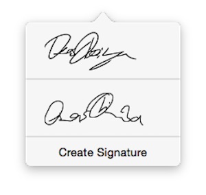 Saved Signatures - Preview