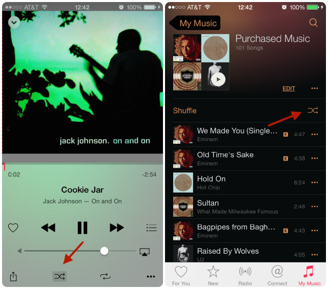 iOS 8.4 - Shuffle - Music