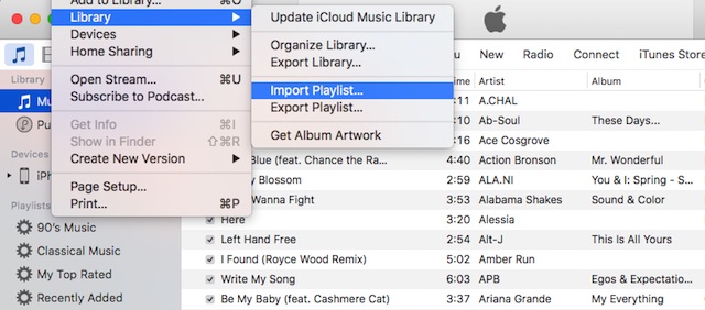 iTunes - Import Playlist
