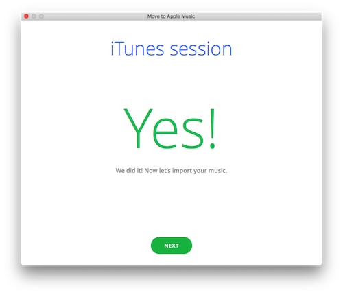 iTunes Session - Success