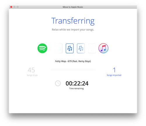 iTunes Transfer - Progress
