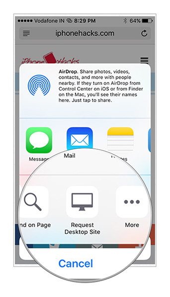 iOS 9 beta - Request Desktop Site