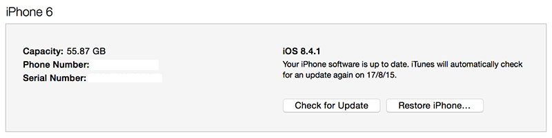 Downgrade from iOS 8.4.1 to iOS 8.4 - iTunes
