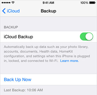 iPhone backup - iCloud