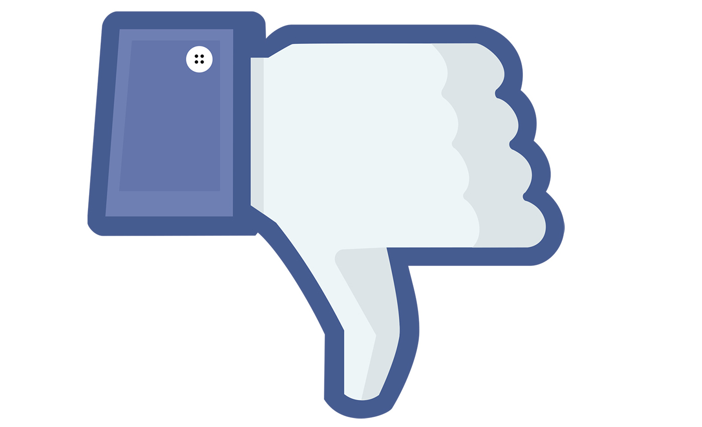 Facebook dislike thumb down button