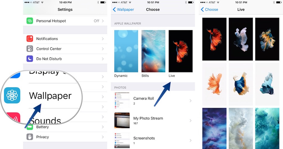 enable Live Wallpapers on iPhone 6
