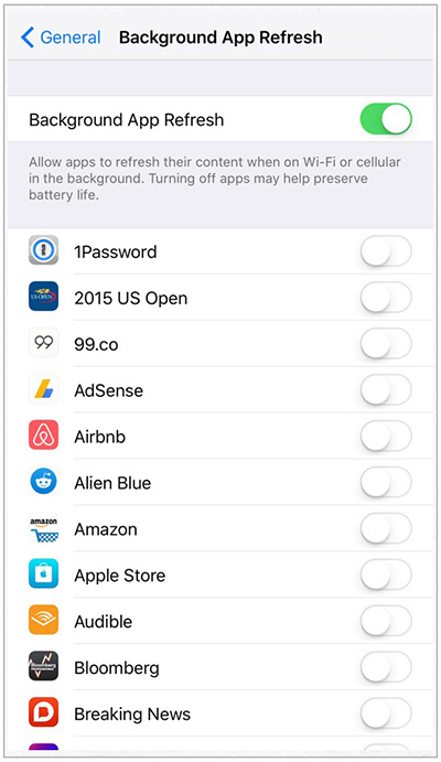 iOS 9 - Background App Refresh