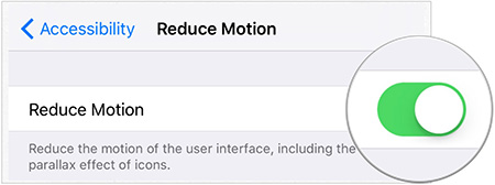 iOS 9 - Reduce Motion