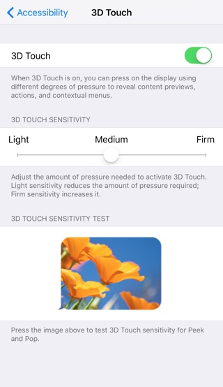 iPhone 6s - 3D Touch - Change Sensitivity