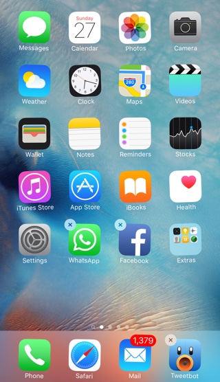 Move or Delete Home screen apps on iPhone 6s