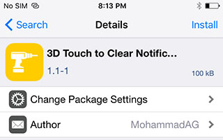 3D Touch Clear Notifications tweak