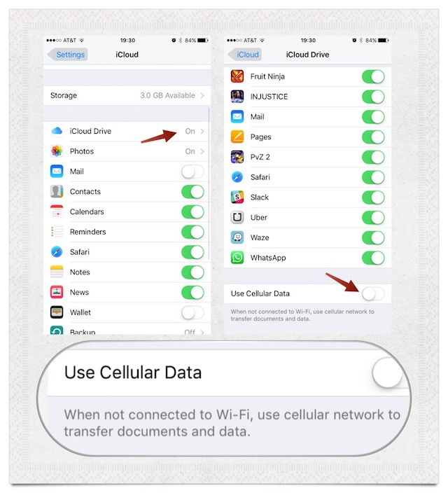 iCloud - Cell Data