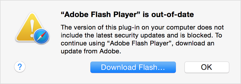Adobe Flash blocked in Safari