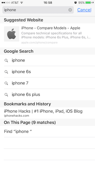 Smart Search - Safari