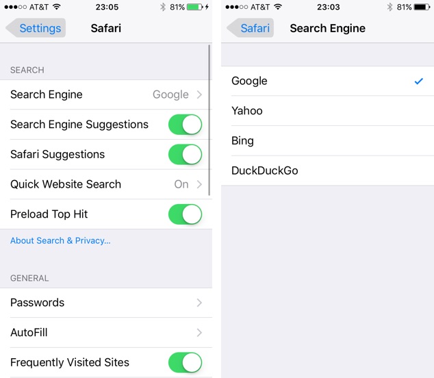 Search Engine - Safari