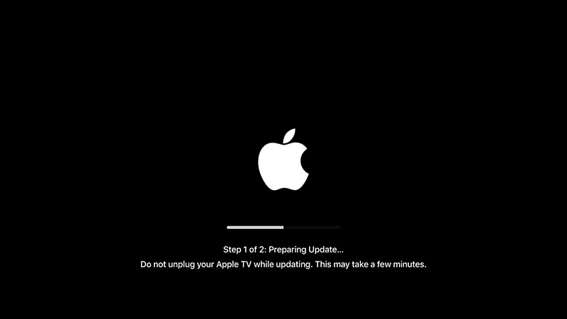 tvOS software update for Apple TV - Progress