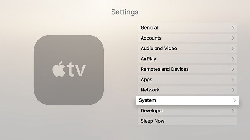 tvOS software update for Apple TV - Settings