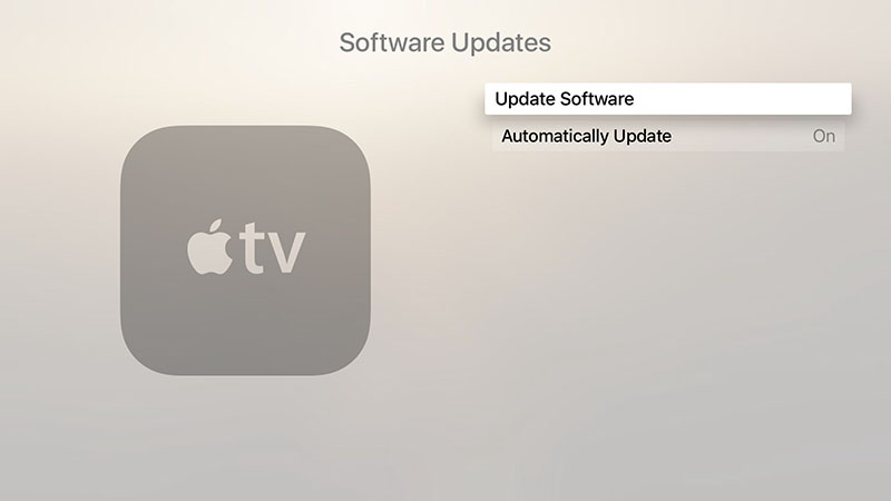 tvOS software update for Apple TV - Update Software