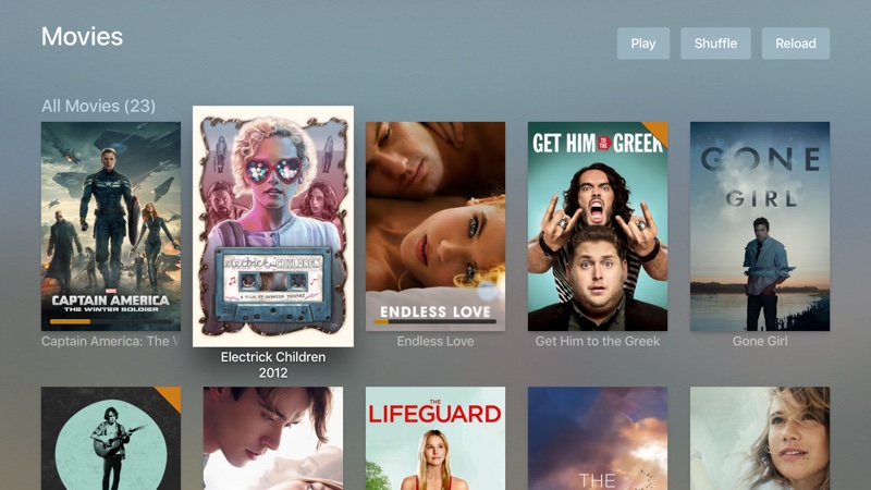 Plex app for Apple TV - Movies interface