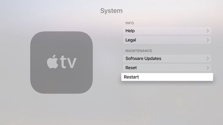 Restart - Apple TV