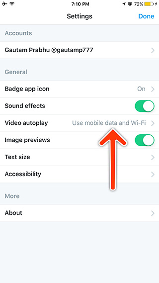 Mobile Data Usage - Twitter - Video Autoplay