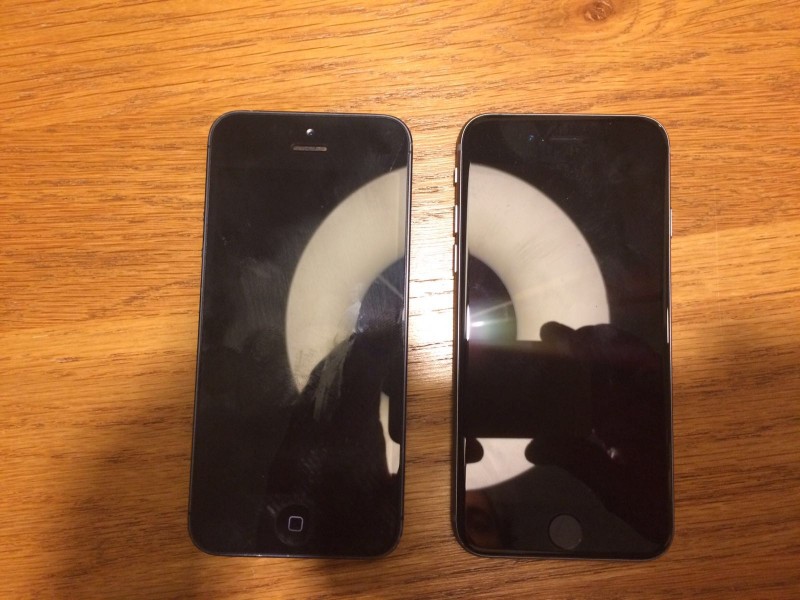 4-inch iPhone beside the iPhone 5