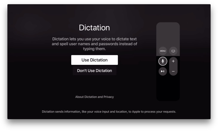 Dictation - Apple TV
