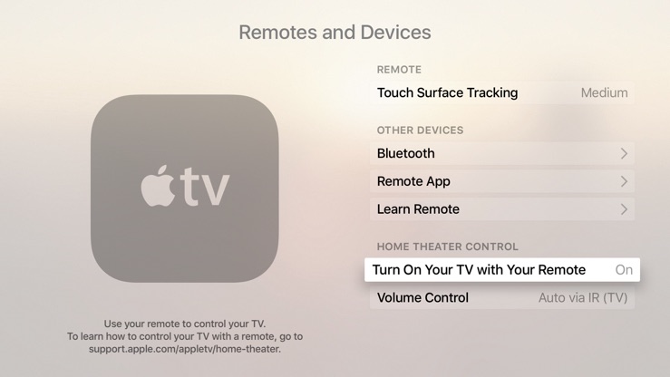 Turn on TV - Apple Remote