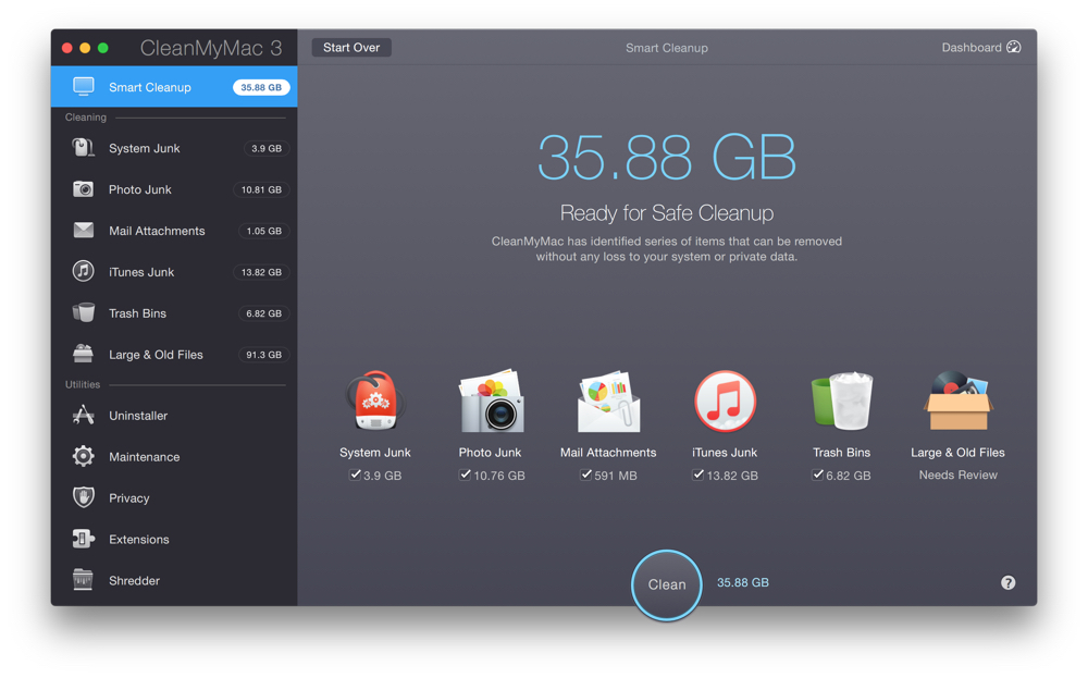 CleanMyMac - Free Up Disk