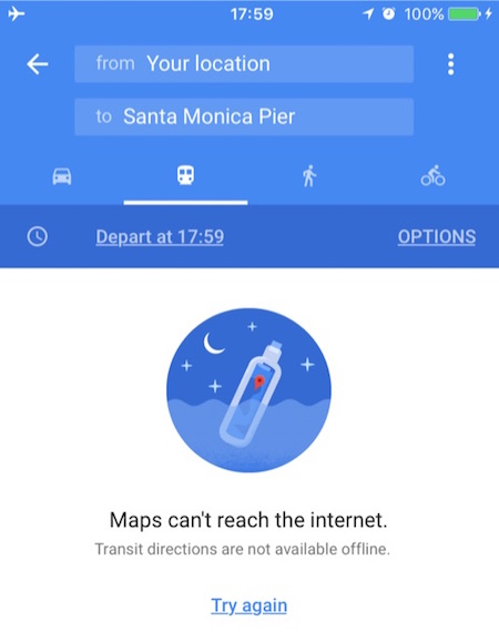 No Internet - Google Maps