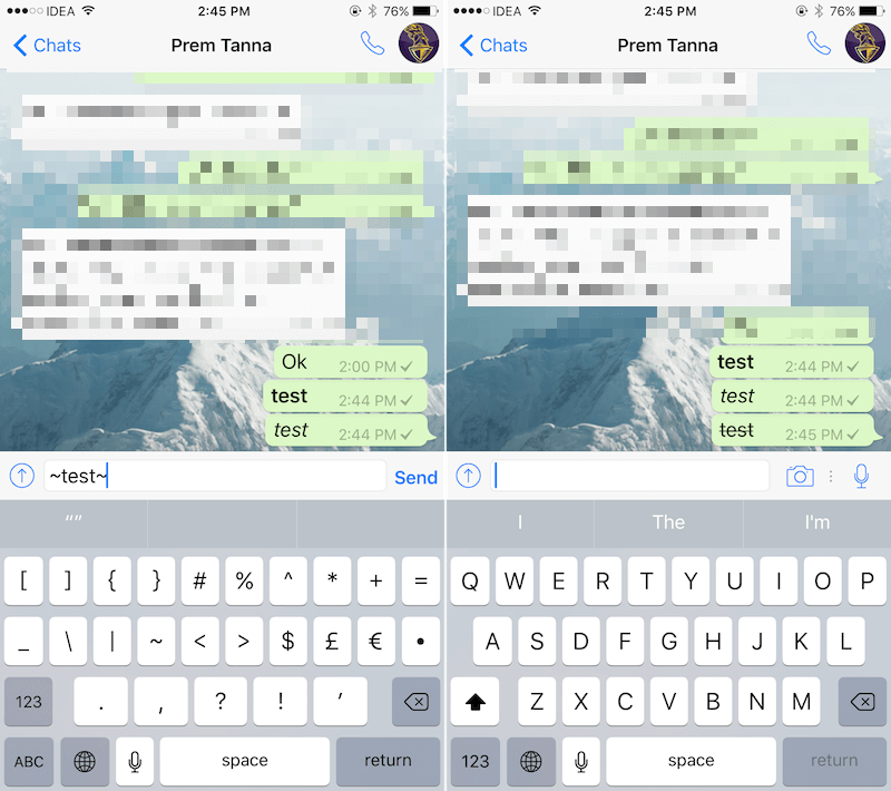 whatsapp iphone formatted text