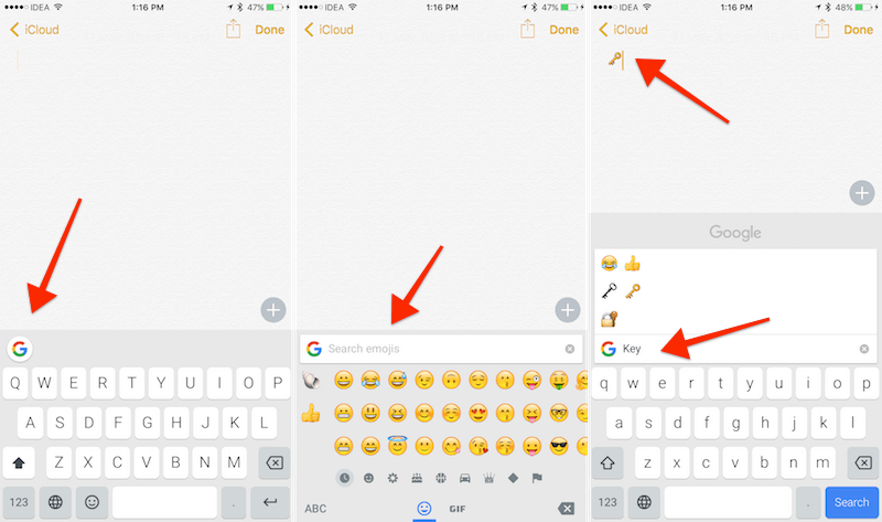 gboard emoji search