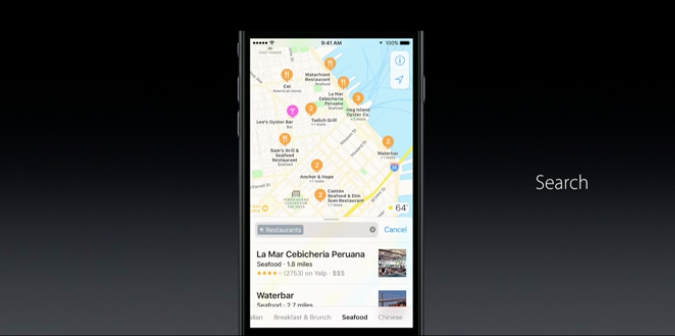 iOS 10 Maps Search