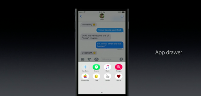 iOS 10 Messages app drawer