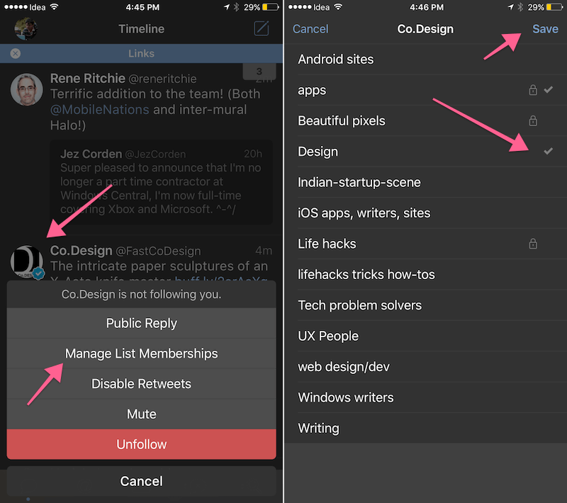 tweetbot add to lists
