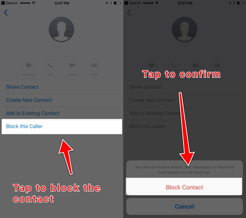 block contact ios 10 2