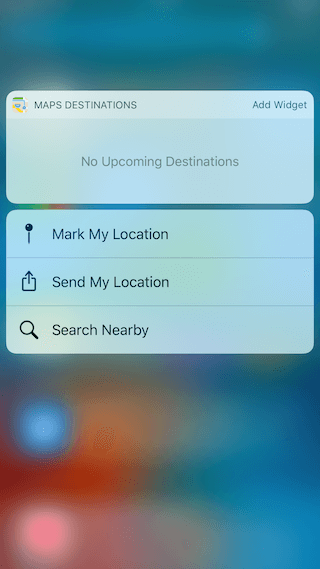 ios 10 maps destinations widget